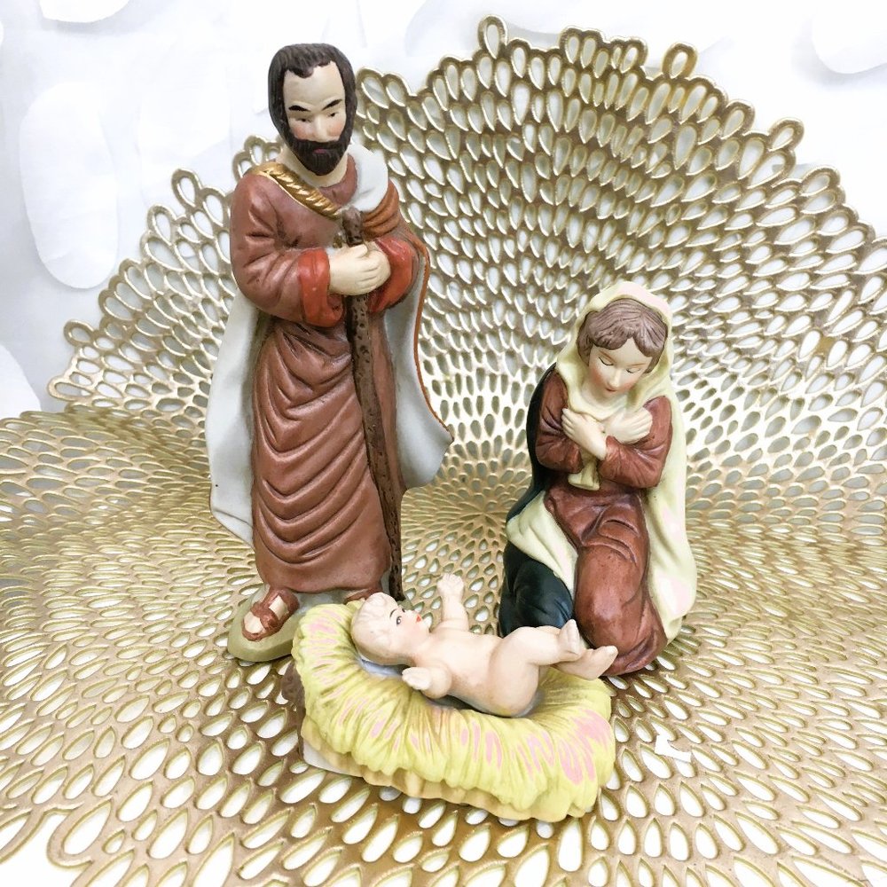 Ceramic 4 pc Nativity Set